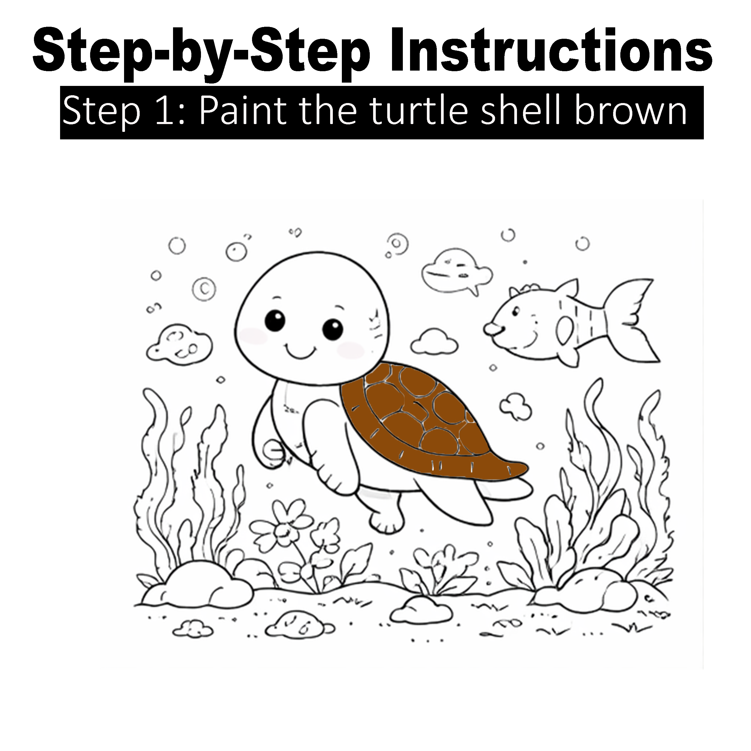 Sea Turtle - Paint Party Kit - 8"x10" Pre-Drawn Canvases
