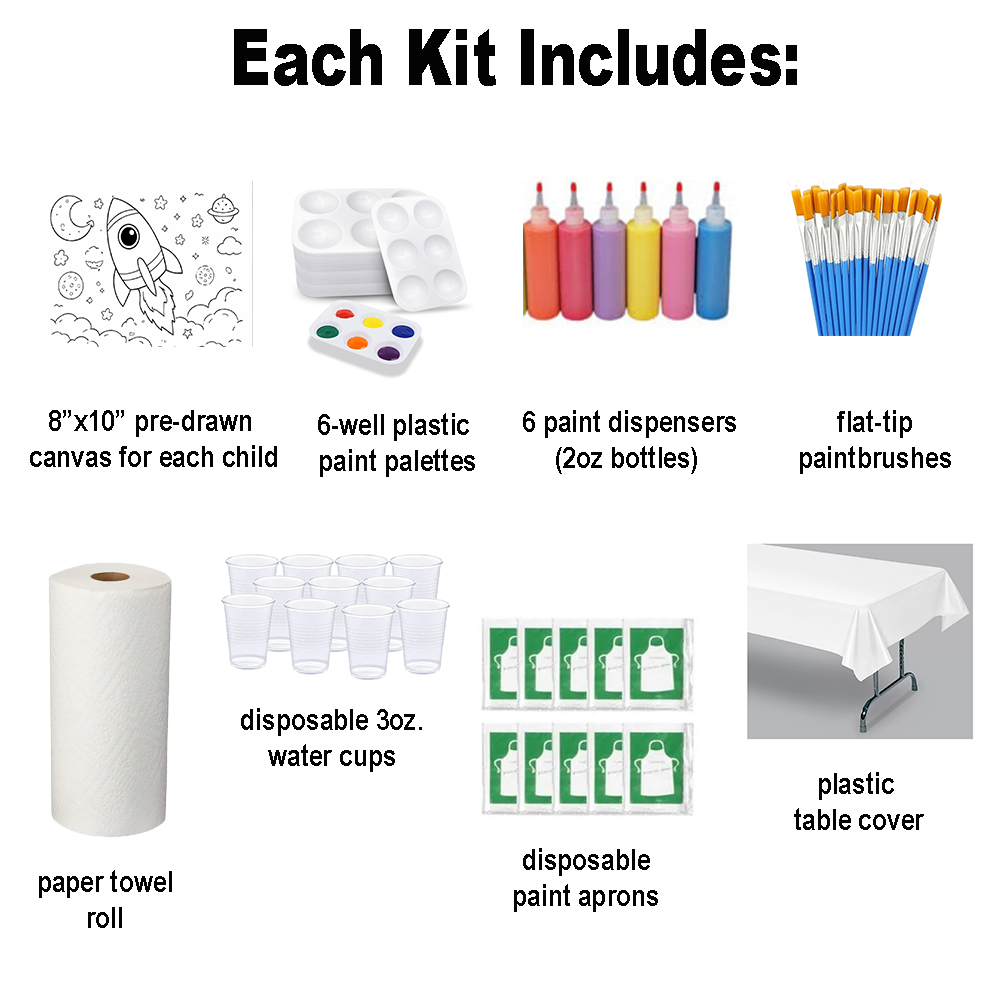 Boy with Basketball - Paint Party Kit - 8"x10" Pre-Drawn Canvases