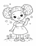 Girl with Afro Puffs - Paint Party Kit - 8"x10" Pre-Drawn Canvases