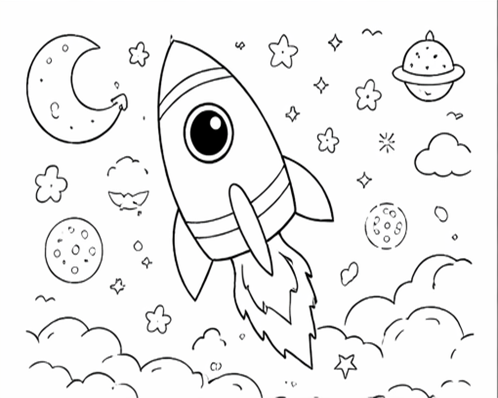 Shooting Rocket - Paint Party Kit - 8"x10" Pre-Drawn Canvases