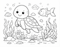 Sea Turtle - Paint Party Kit - 8"x10" Pre-Drawn Canvases
